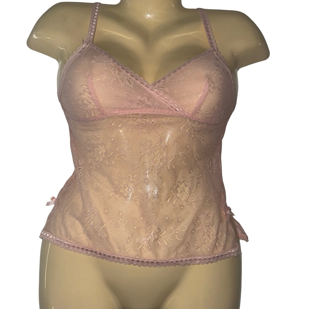 Affinitas Pink Lace Sheer Chemise